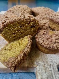 Pompoencake met crumble (4 cupcakes)
